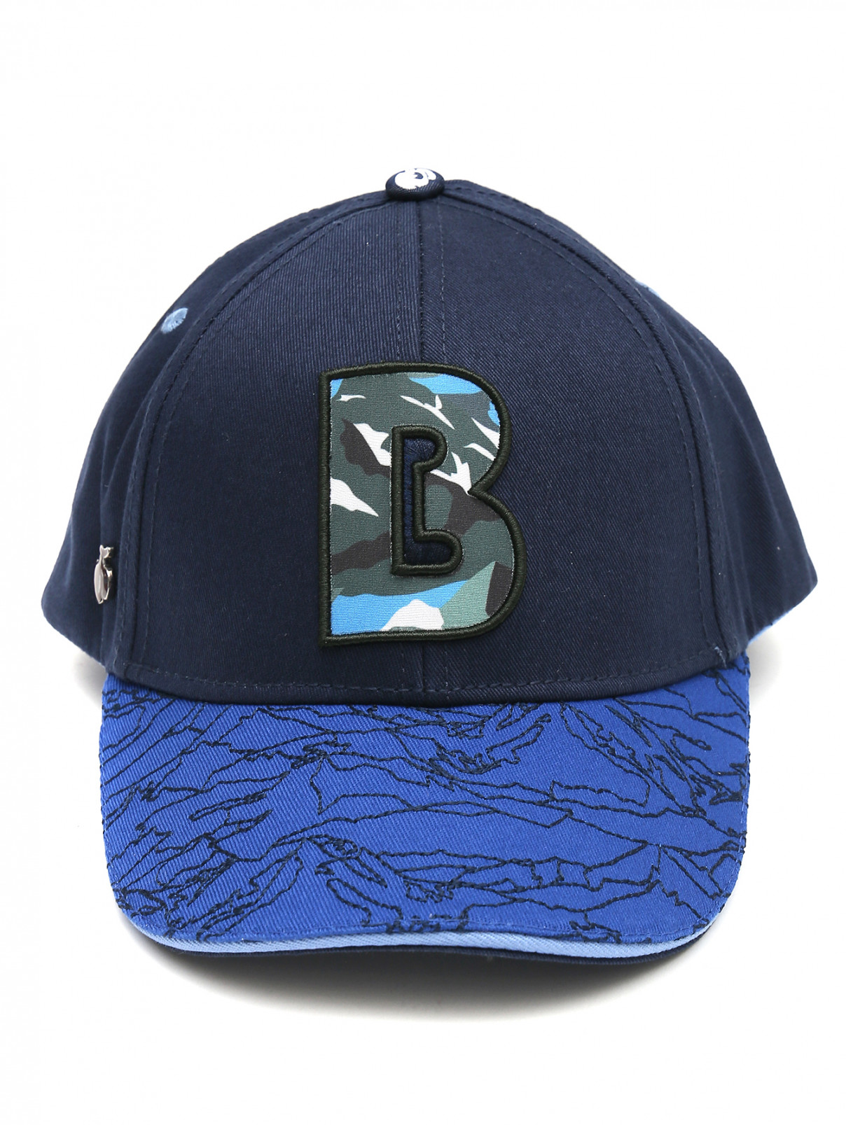 Бейсболка хлопковая с вышивкой BOSCO  –  Обтравка1  – Цвет:  Синий
