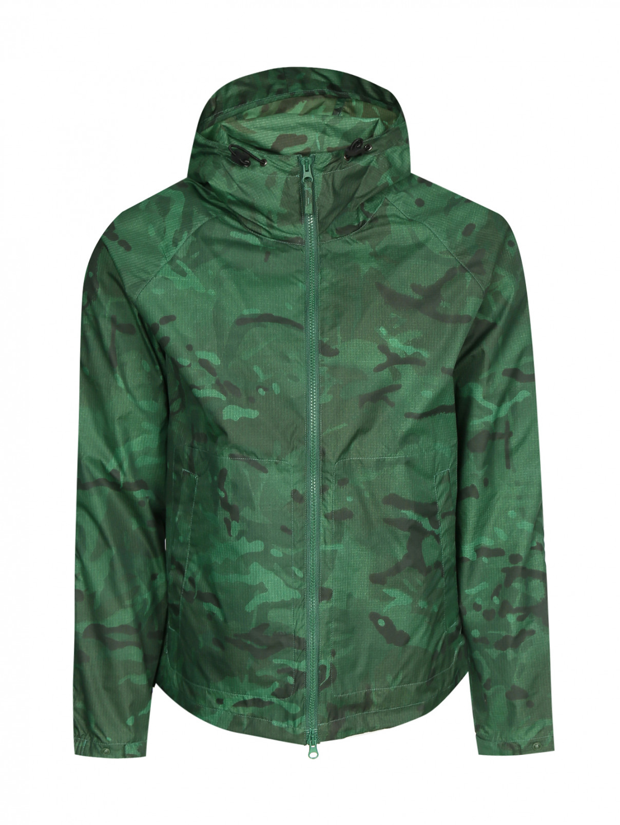 Куртка на молнии с узором Aspesi  –  Общий вид  – Цвет:  Зеленый