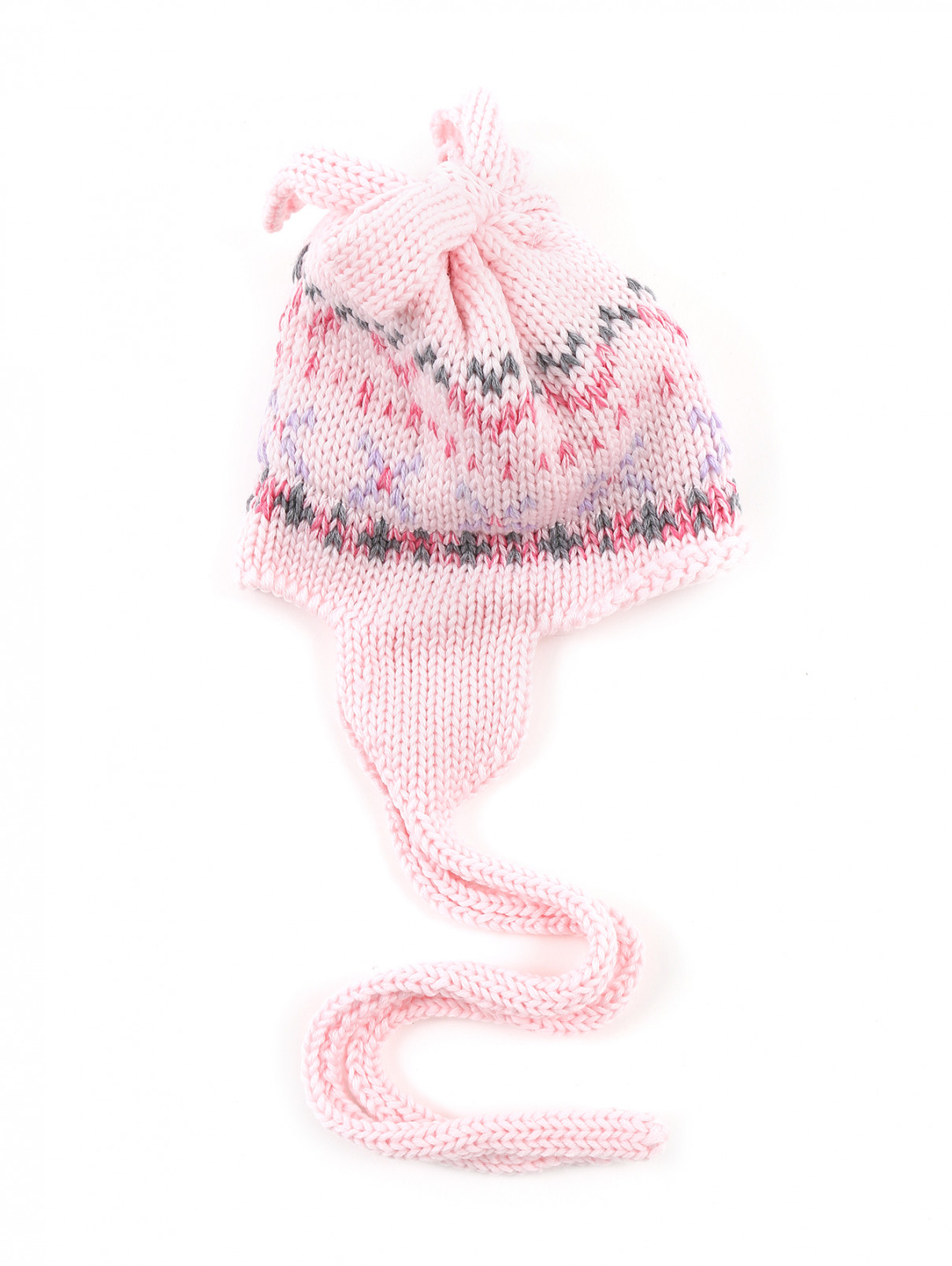 Трикотажная шапочка на завязках Catya  –  Общий вид  – Цвет:  Розовый