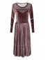 Бархатное платье с плиссированной юбкой Max&Co  –  Общий вид