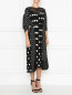 Платье из шелка в горох с кружевной отделкой Marc Jacobs  –  МодельВерхНиз