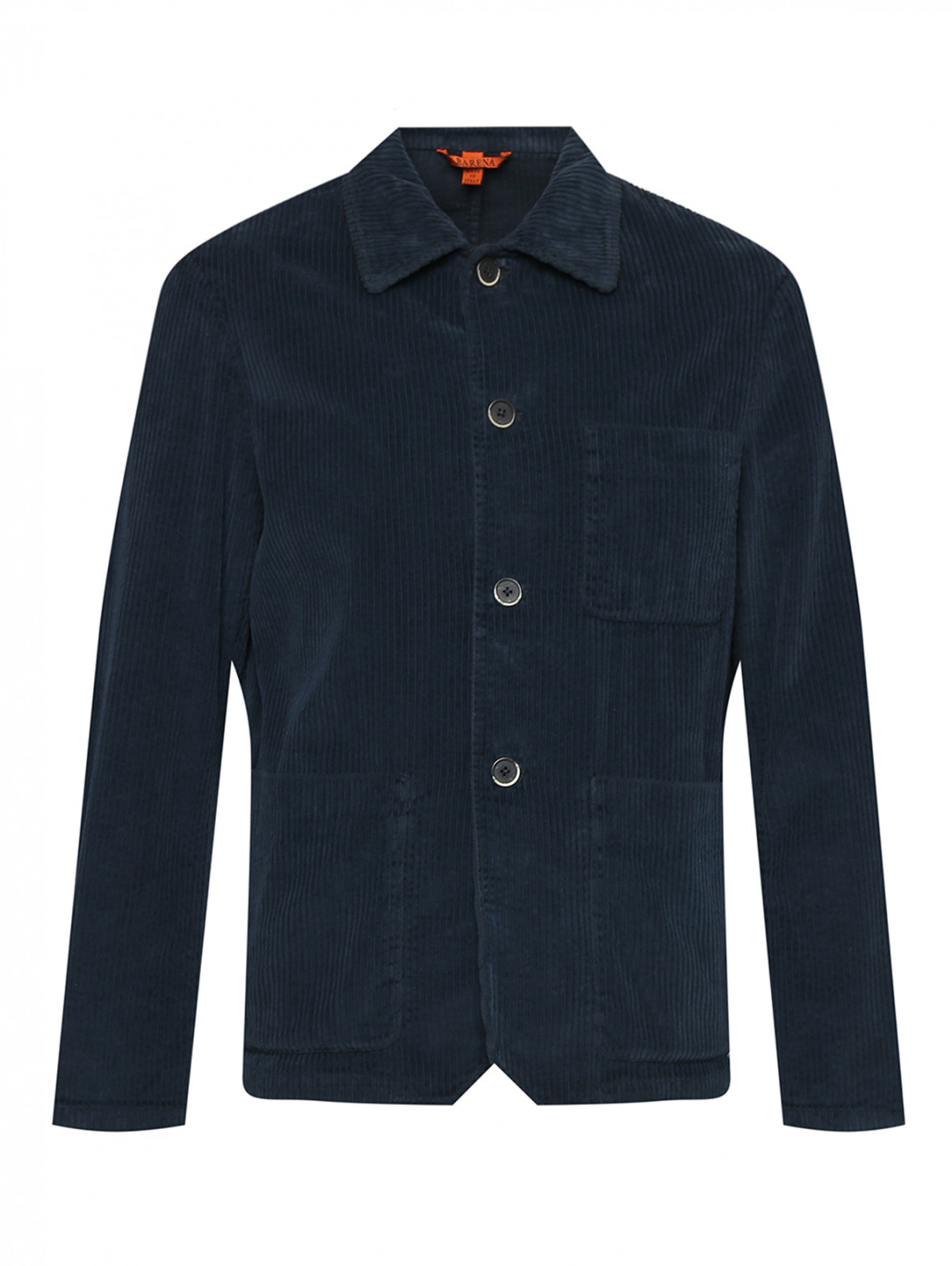 Куртка из хлопка с карманами Barena  –  Общий вид  – Цвет:  Синий