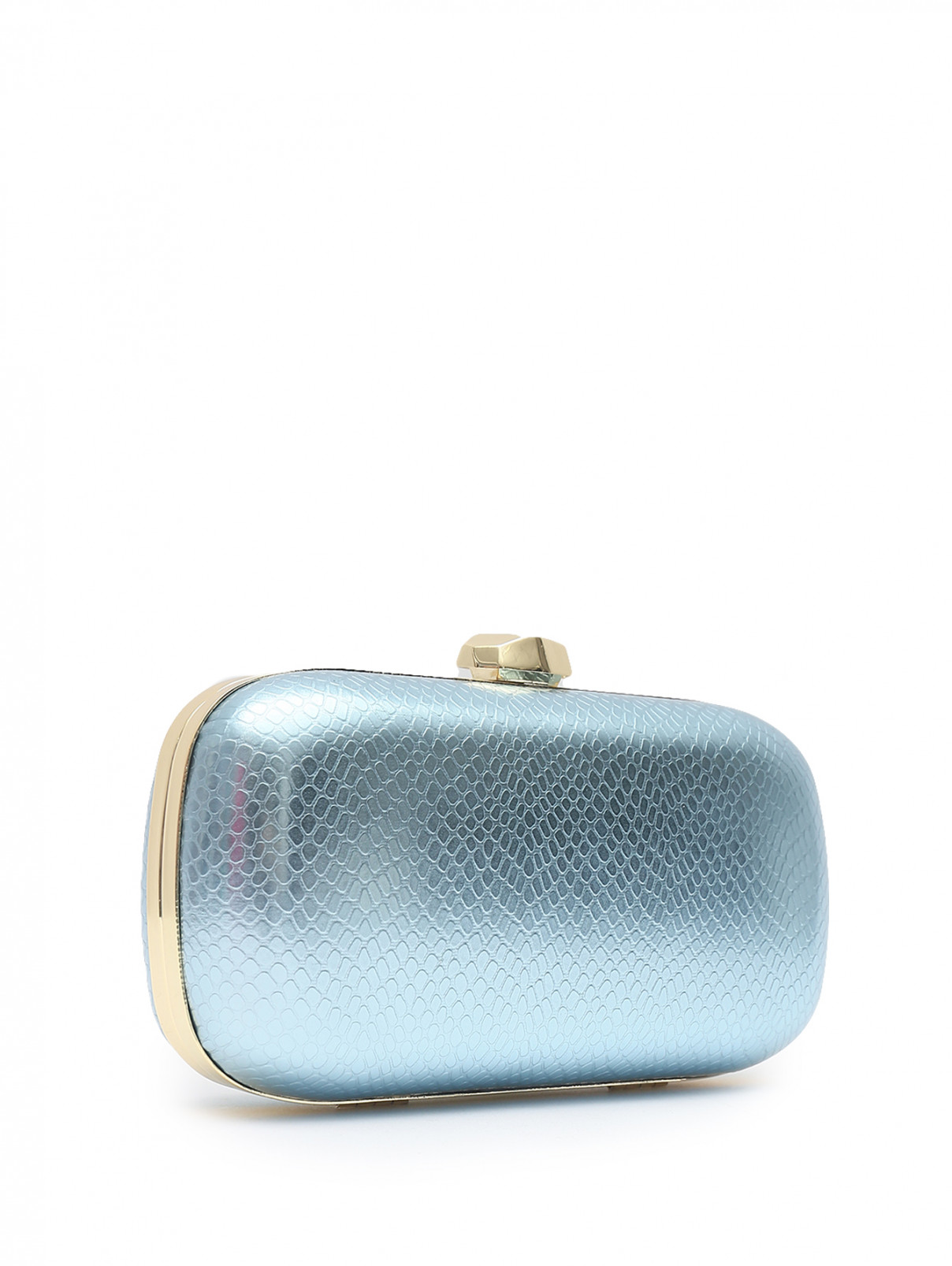 Клатч с золотой фурнитурой на цепочке Luisa Spagnoli  –  Обтравка1  – Цвет:  Синий