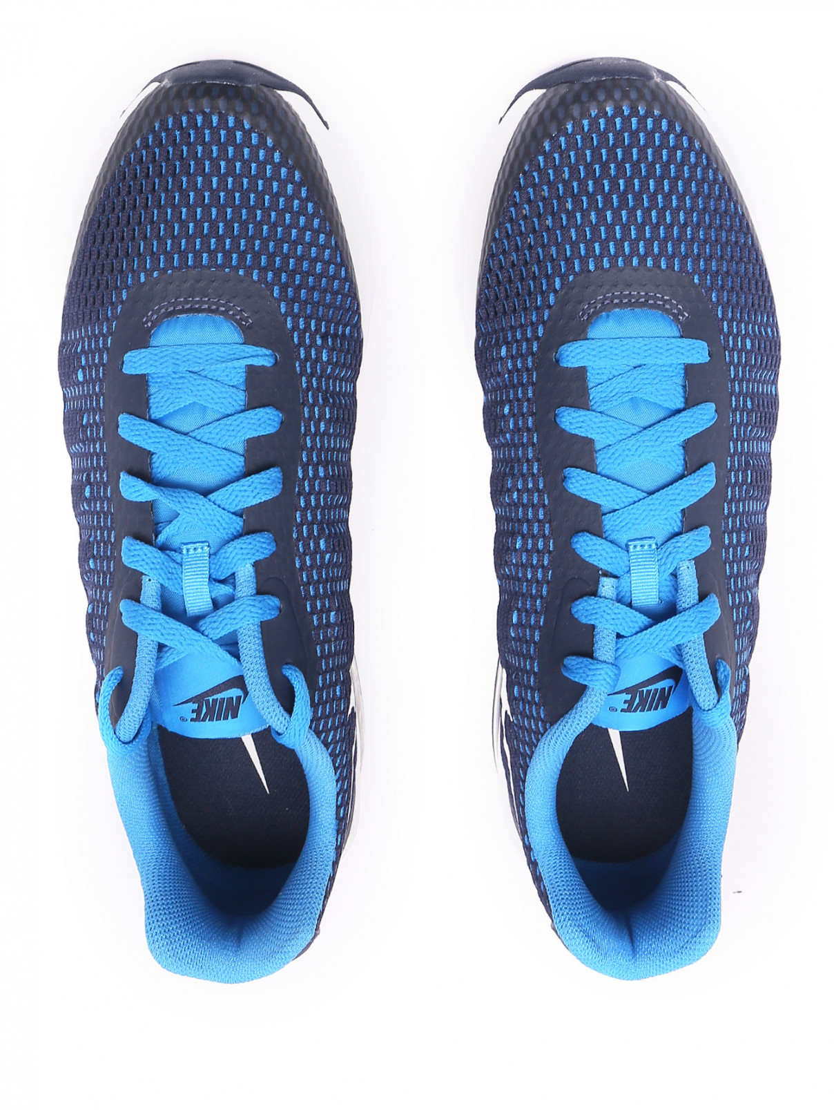 Кроссовки из текстиля с узором и логотипом Nike  –  Обтравка4  – Цвет:  Синий