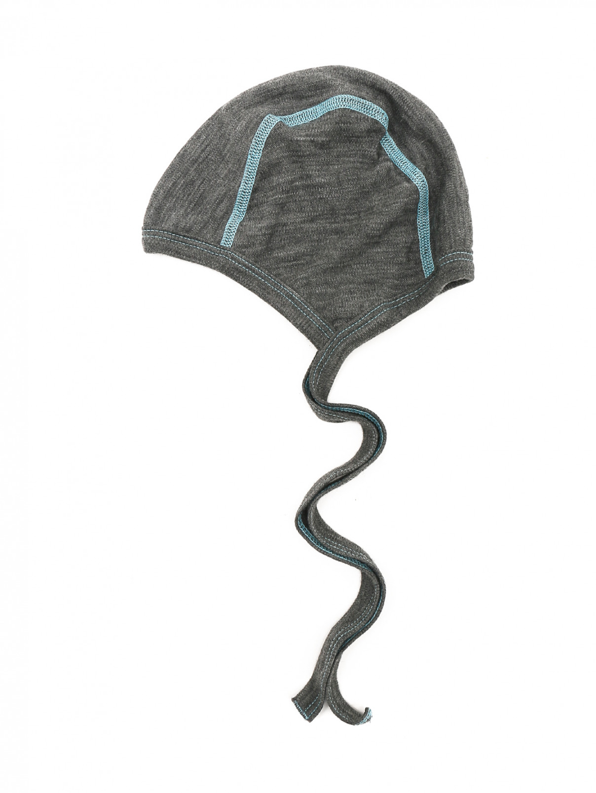 Чепчик из шерсти с контрастной строчкой Norveg  –  Общий вид  – Цвет:  Серый