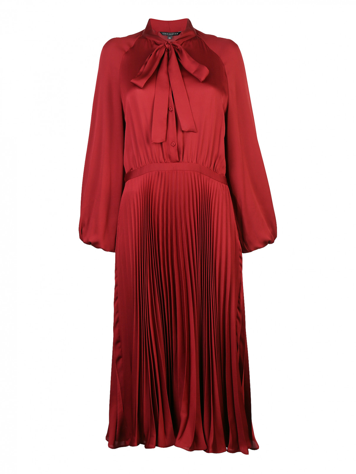 Платье-миди с бантом Tara Jarmon  –  Общий вид  – Цвет:  Красный