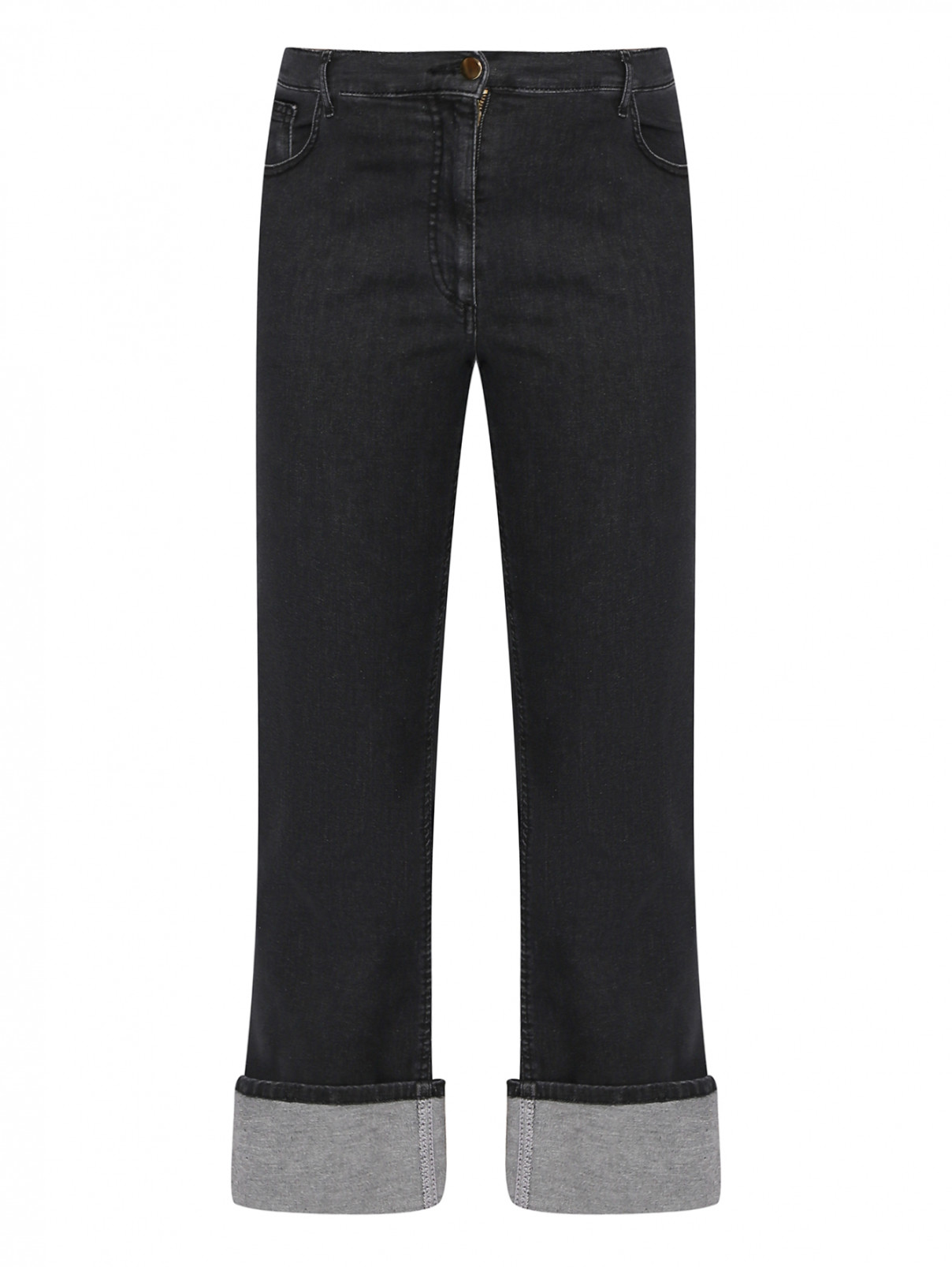 Укороченные джинсы из смешанного хлопка Persona by Marina Rinaldi  –  Общий вид  – Цвет:  Серый