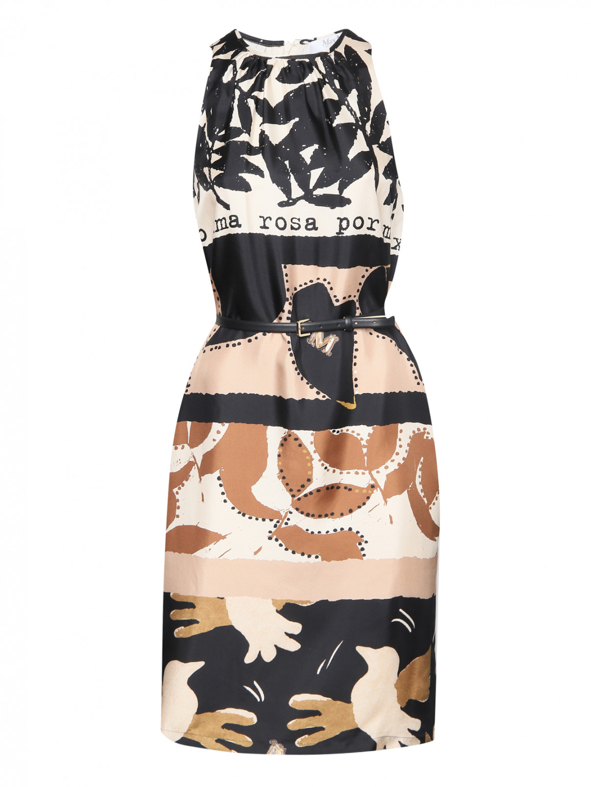 Платье из шелка с узором Max Mara  –  Общий вид  – Цвет:  Мультиколор