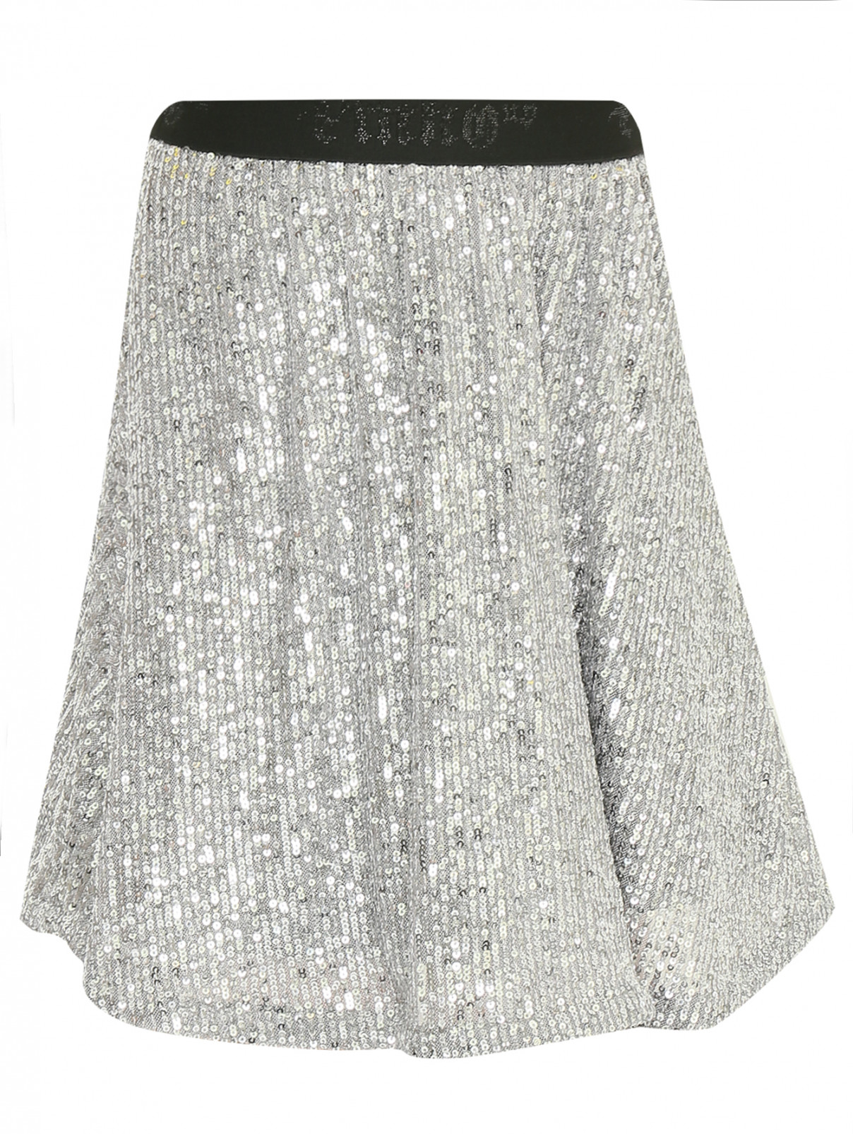 Мини-юбка с пайетками PINKO  –  Общий вид  – Цвет:  Серый