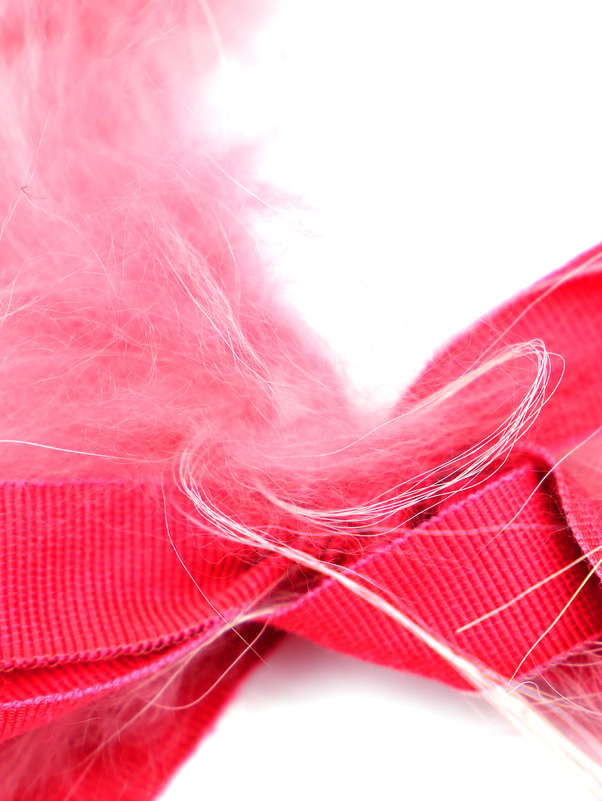Воротник из меха с декоративными лентами Ermanno Scervino Junior  –  Деталь  – Цвет:  Розовый