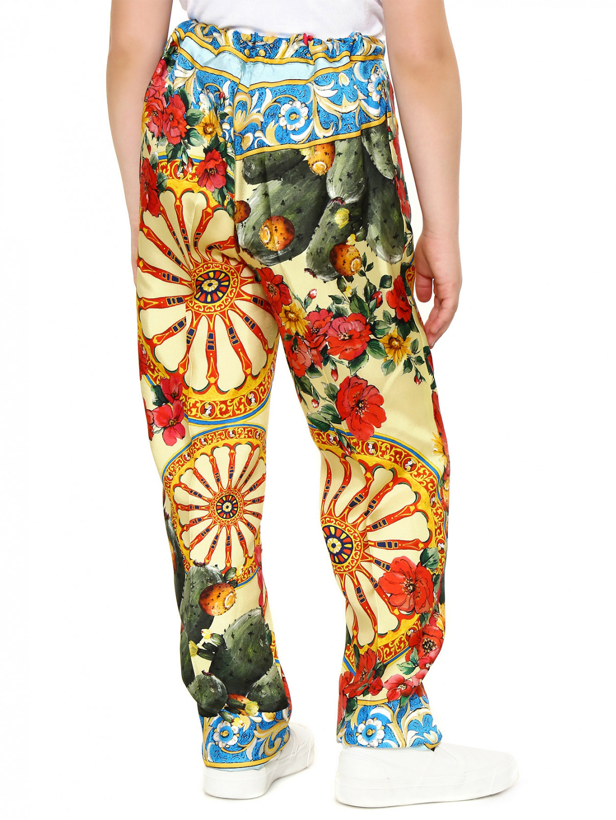Брюки из шелка с узором Dolce & Gabbana  –  Модель Верх-Низ1  – Цвет:  Узор