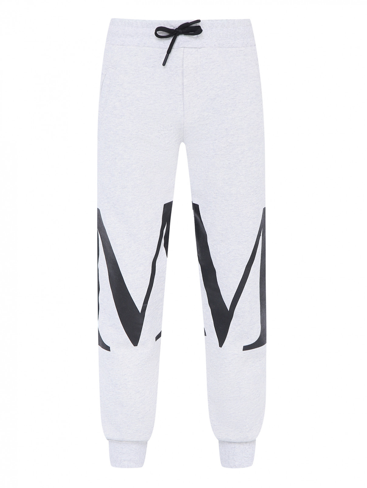 Хлопковые брюки с принтом MSGM  –  Общий вид  – Цвет:  Серый