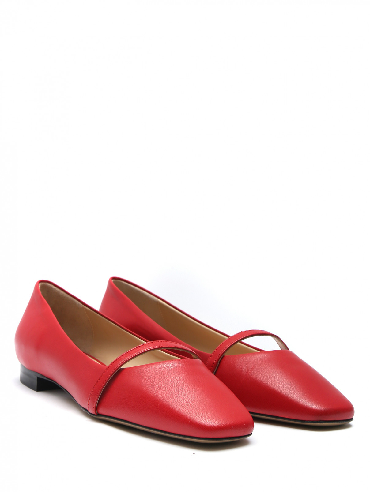 Туфли из кожи на низком каблуке Marina Rinaldi  –  Общий вид  – Цвет:  Красный