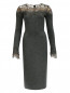 Платье из шерсти и шелка с отделкой из кружева Ermanno Scervino  –  Общий вид