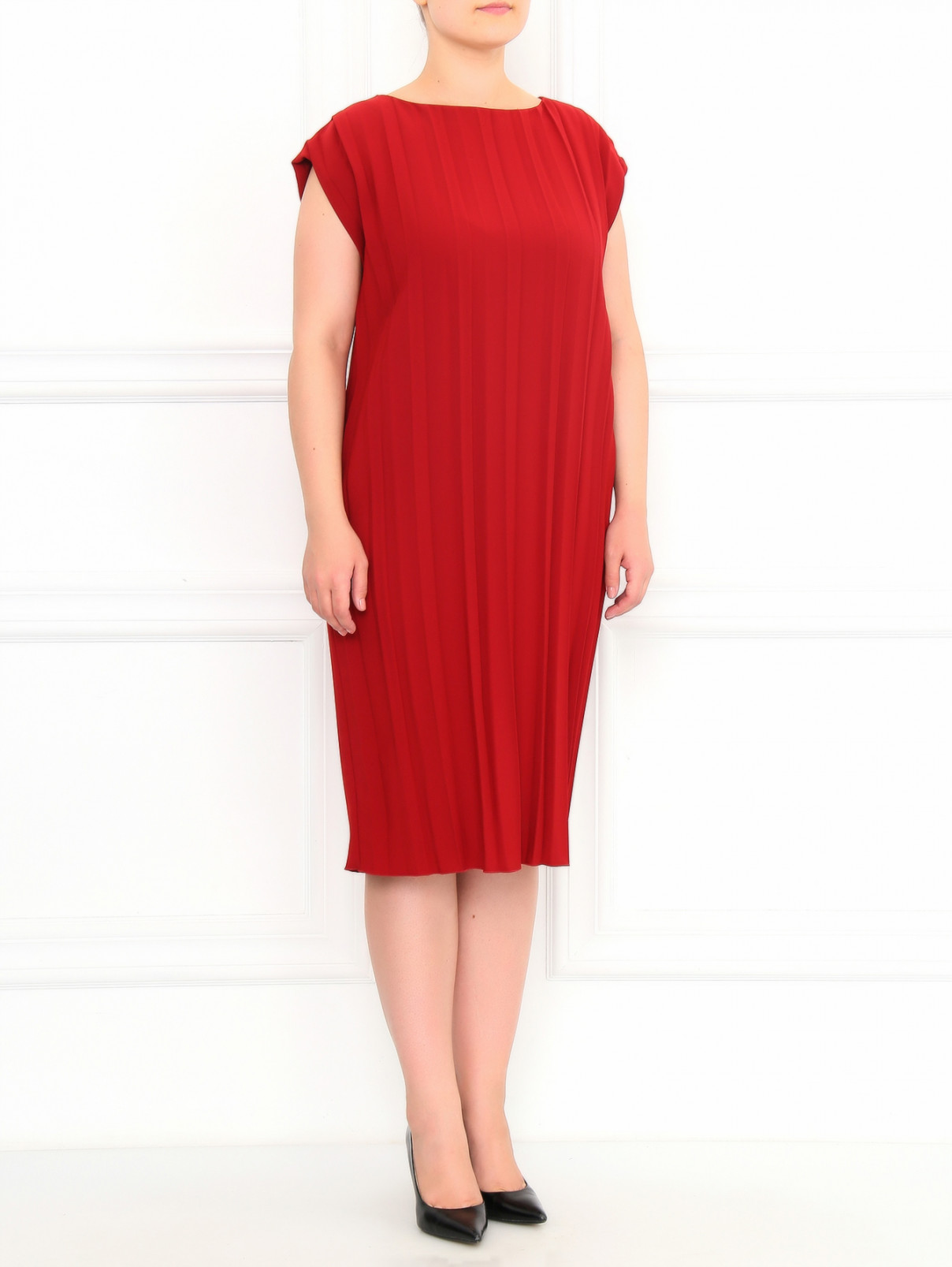Платье-плиссе Marina Rinaldi  –  Модель Общий вид  – Цвет:  Красный