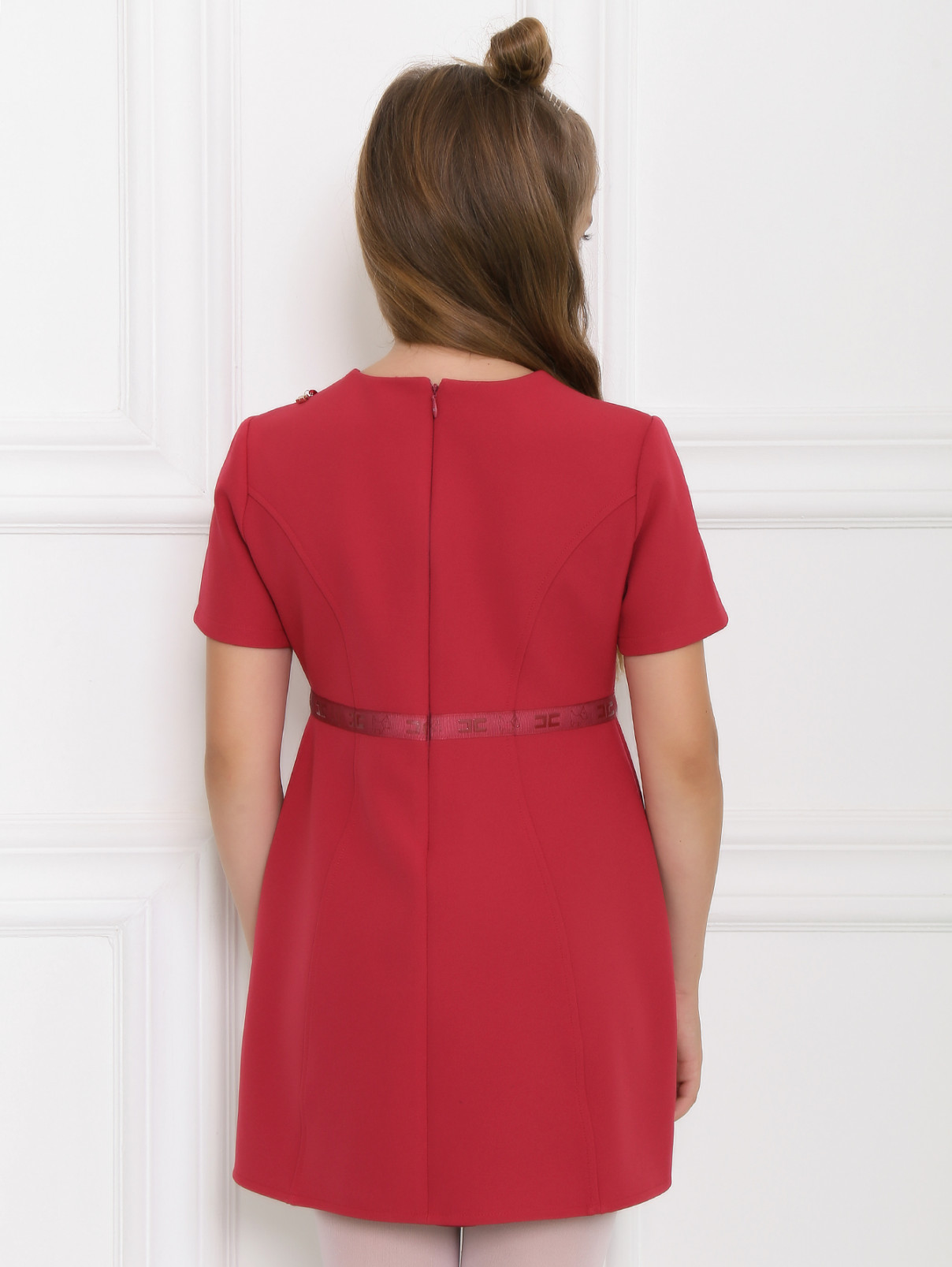 Платье с фигурными вставками Elisabetta Franchi  –  МодельВерхНиз1  – Цвет:  Розовый