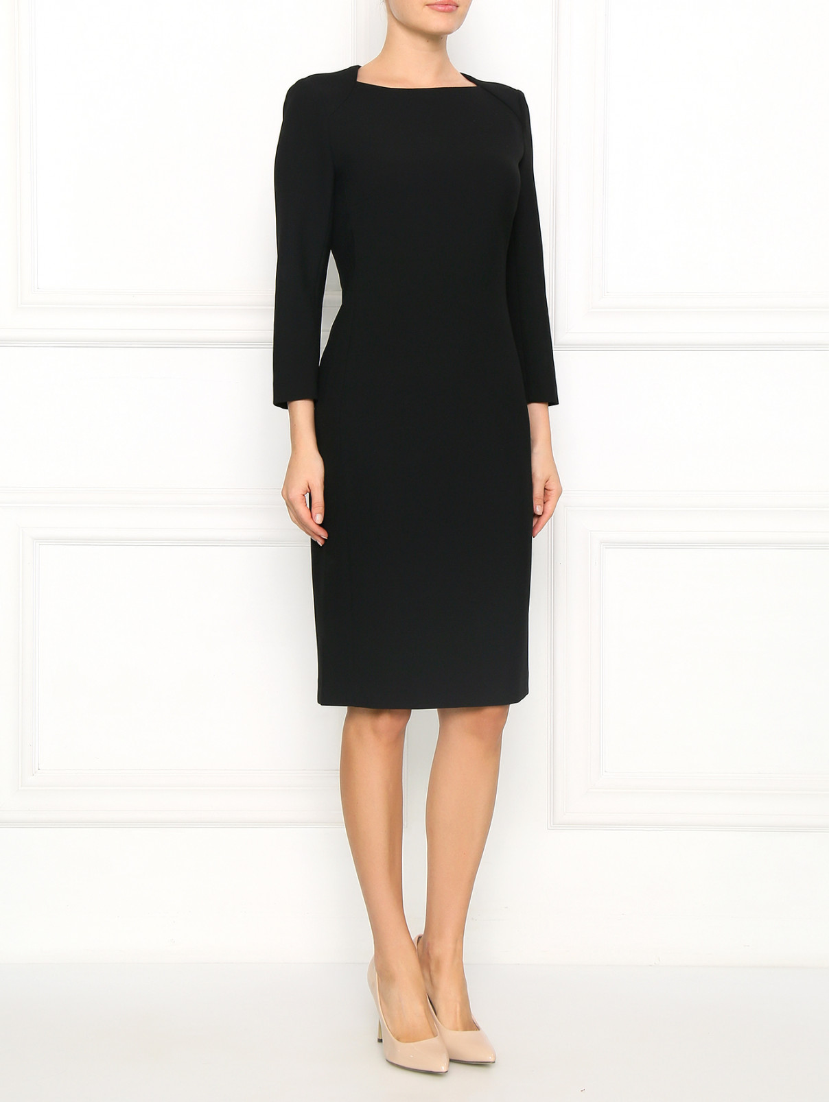 Платье-футляр с вырезом на спине Tara Jarmon  –  Модель Общий вид  – Цвет:  Черный