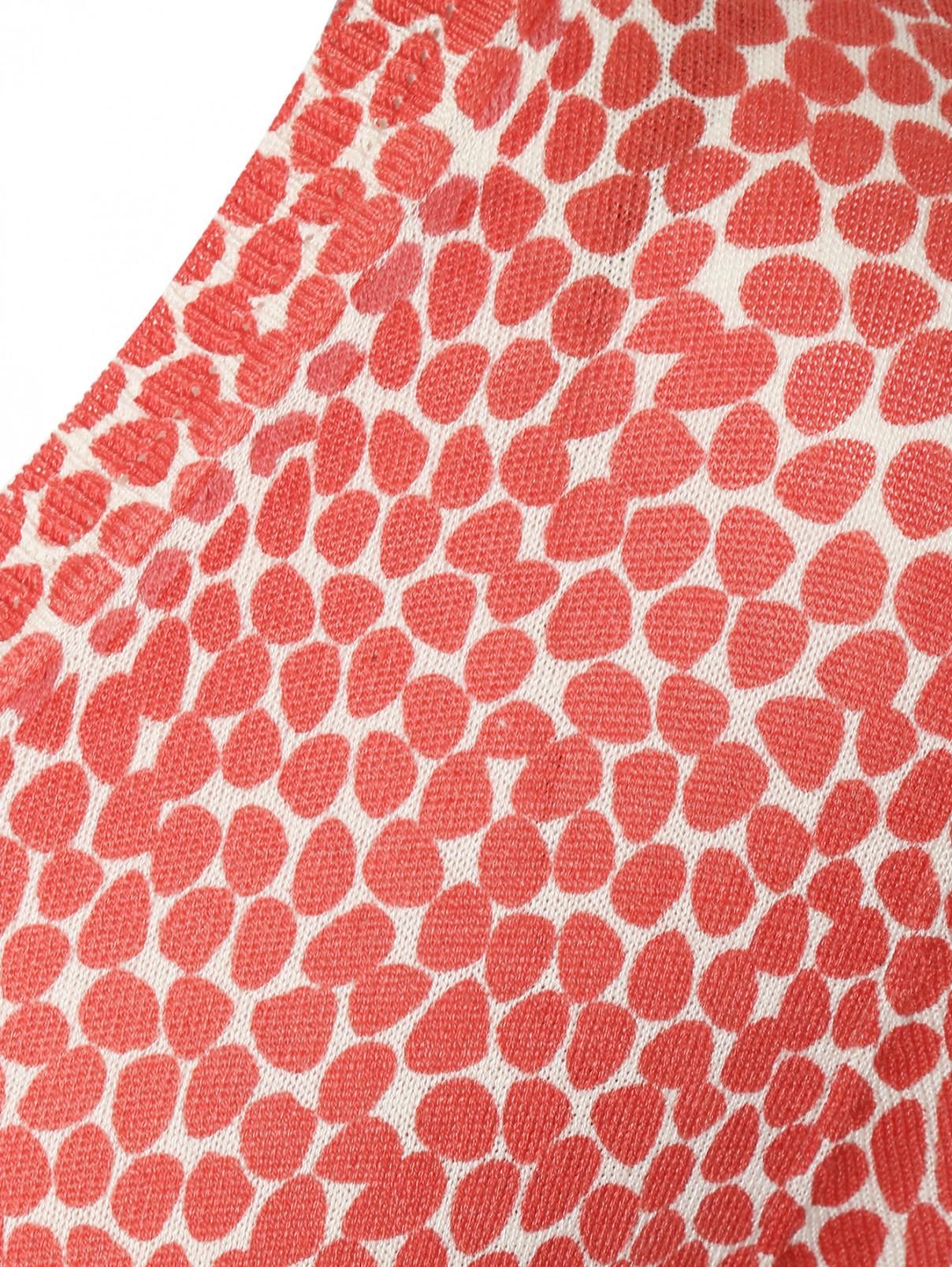 Джемпер из шелка и хлопка с узором Marina Rinaldi  –  Деталь  – Цвет:  Красный
