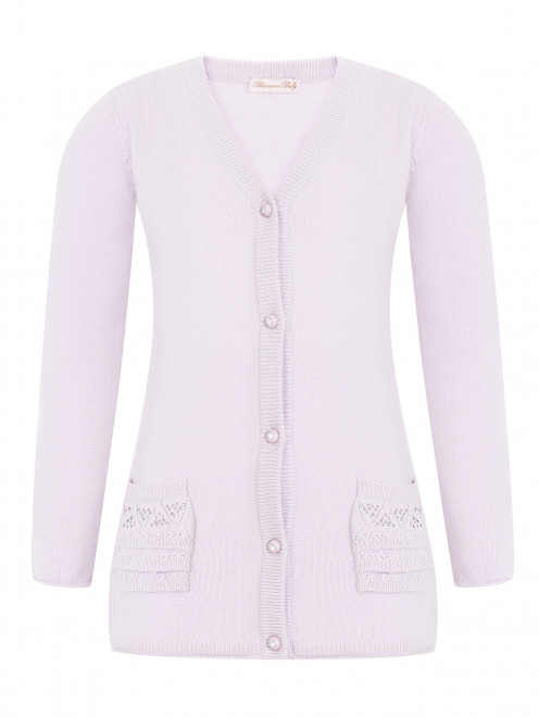 Кардиган из кашемира с аппликацией из страз Blumarine baby - Общий вид