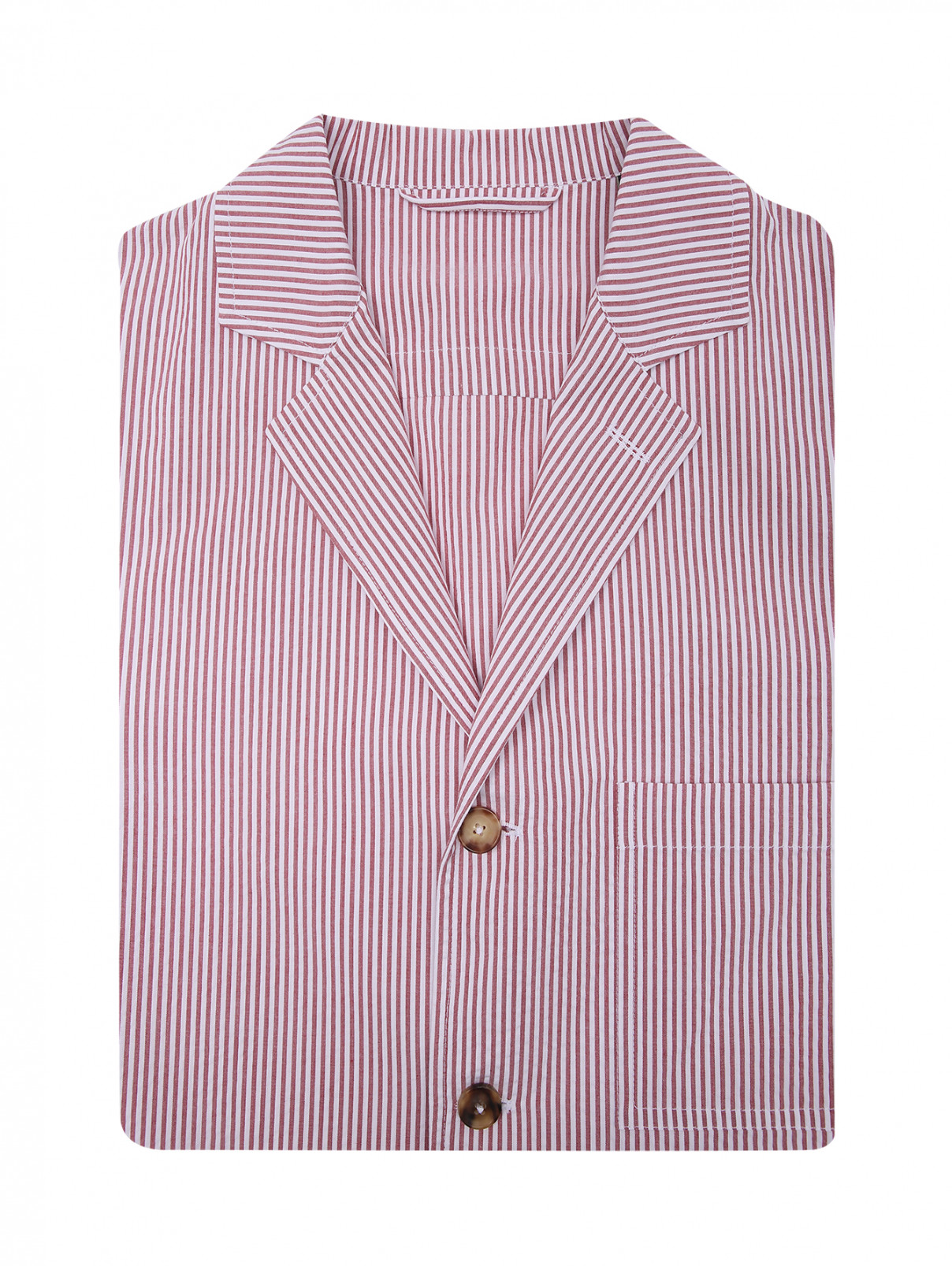 Рубашка из хлопка с узором полоска LARDINI  –  Общий вид  – Цвет:  Узор