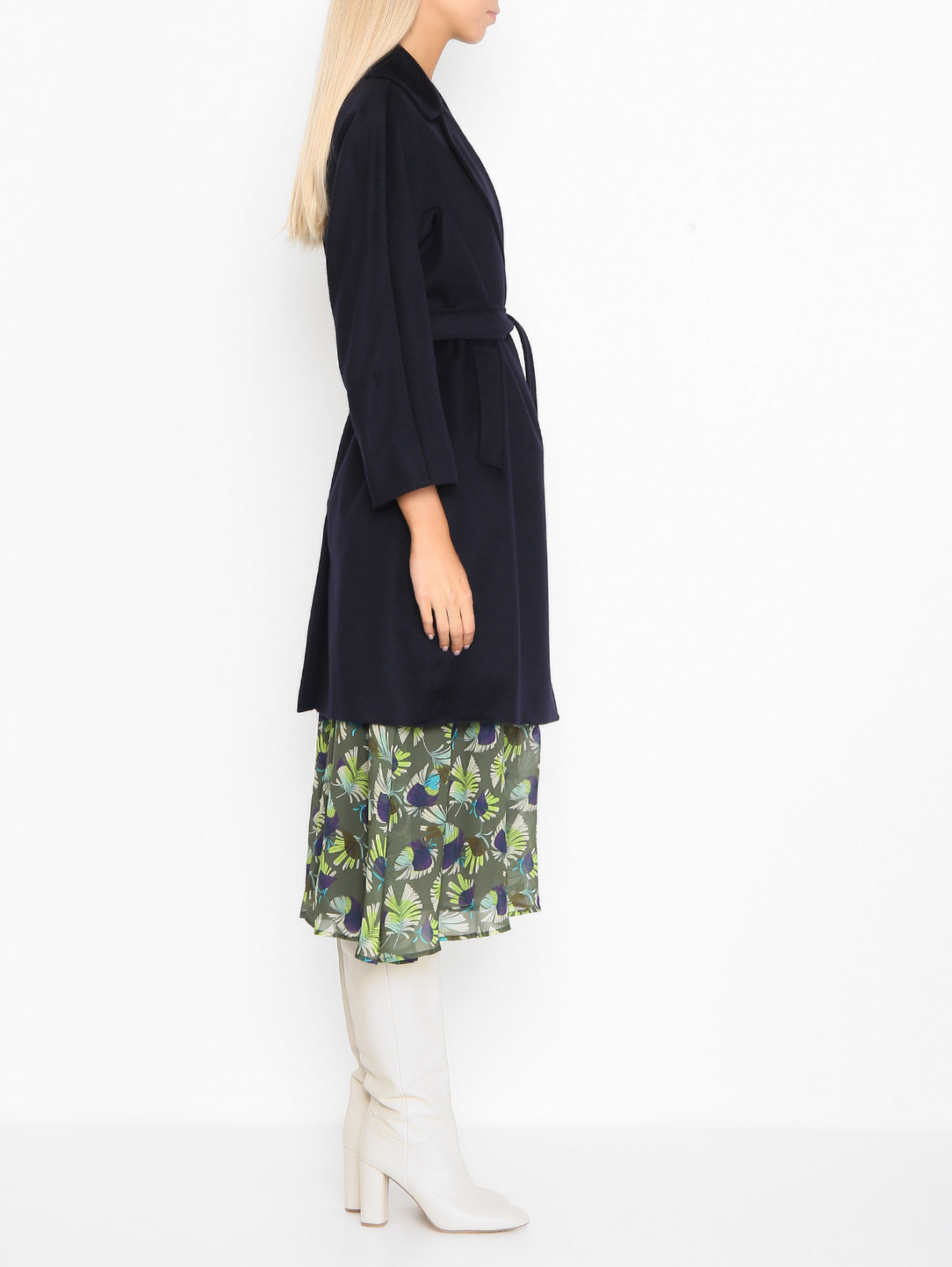 Двубортное пальто из шерсти Weekend Max Mara  –  МодельВерхНиз2  – Цвет:  Синий
