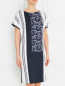 Платье-мини с узором "полоска" и декоративной отделкой из кружева Antonio Marras  –  Модель Верх-Низ