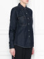 Джинсовая рубашка из темного денима Calvin Klein  –  МодельВерхНиз