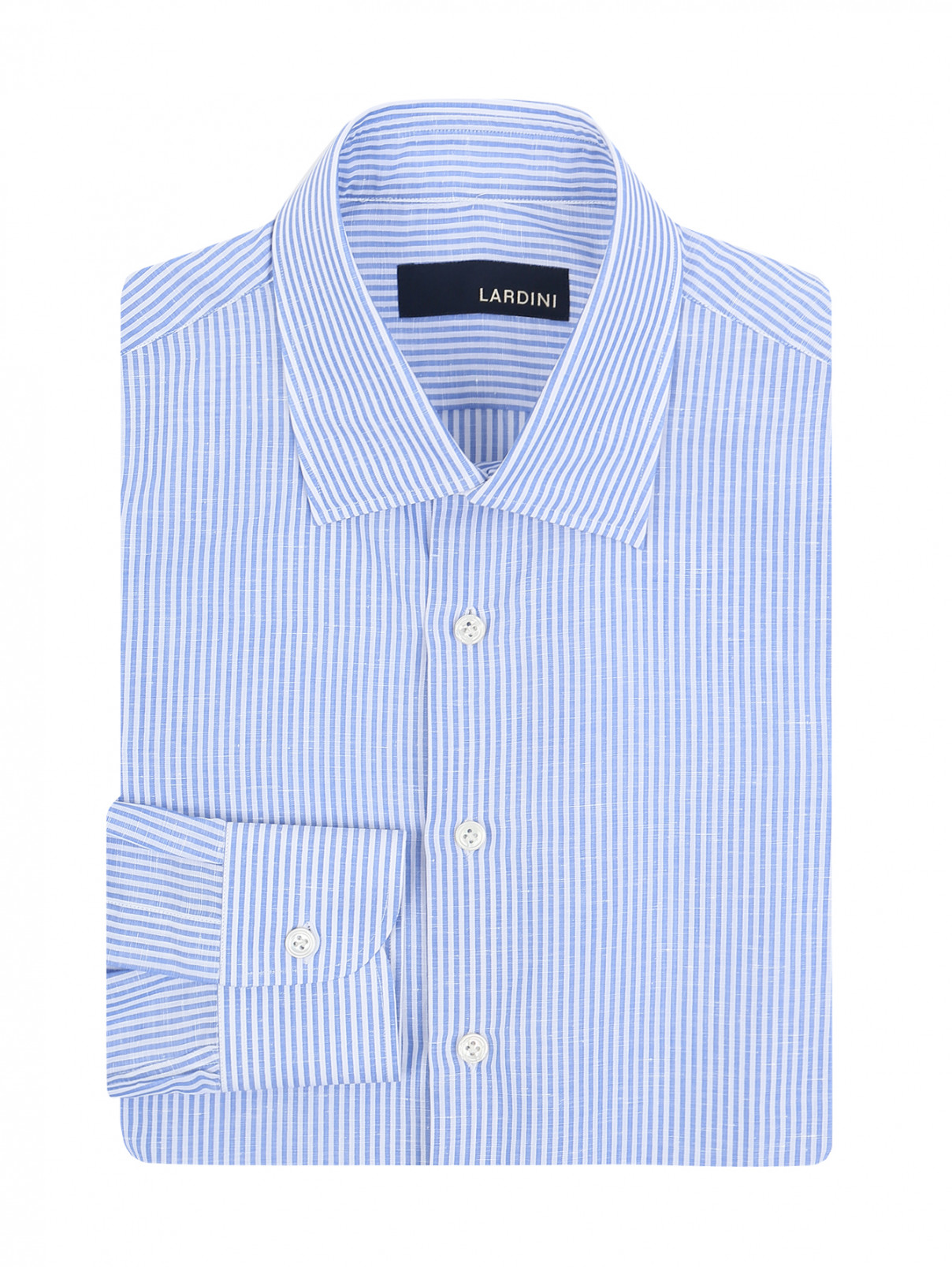 Рубашка из хлопка с узором LARDINI  –  Общий вид  – Цвет:  Узор