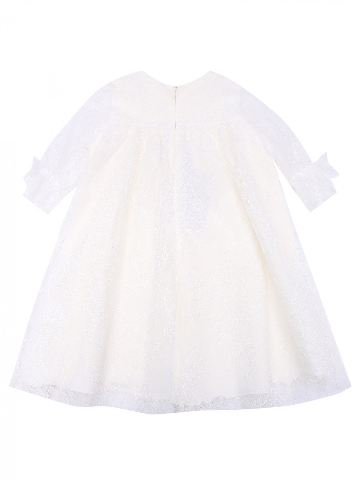 Платье кружевное свободного кроя Nanan  –  Общий вид  – Цвет:  Белый