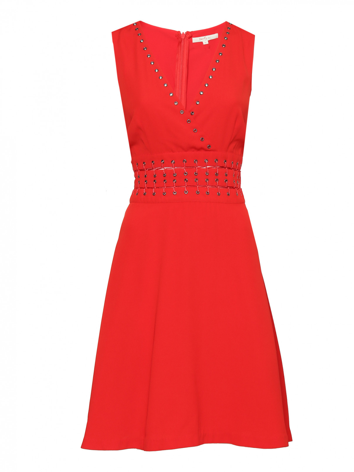 Платье с V-образным вырезом Derhy  –  Общий вид  – Цвет:  Красный