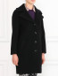 Пальто из шерсти с отстегивающимся воротником из меха кролика Moschino Boutique  –  Модель Верх-Низ