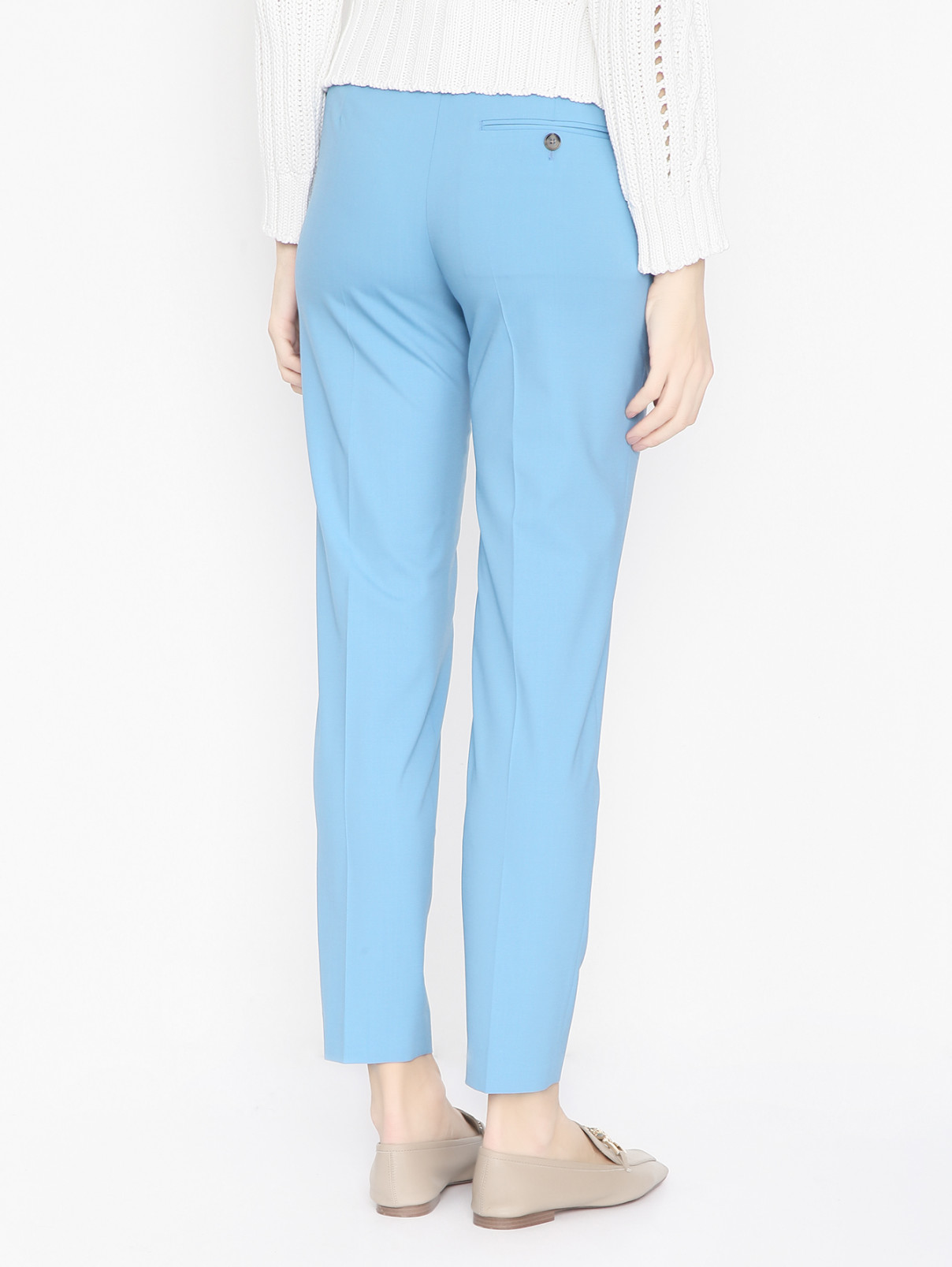 Укороченные брюки из шерсти Paul Smith  –  МодельВерхНиз1  – Цвет:  Синий