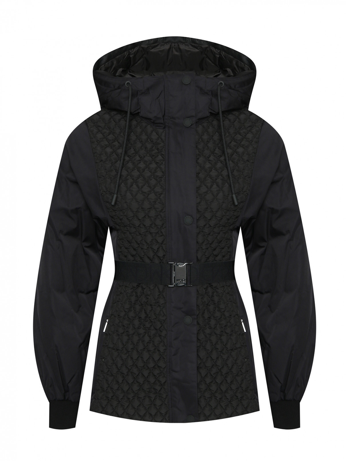Стеганая куртка с капюшоном Weekend Max Mara  –  Общий вид  – Цвет:  Черный