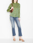 Блуза из шелка свободного кроя с узором полоска Max&Co  –  МодельОбщийВид