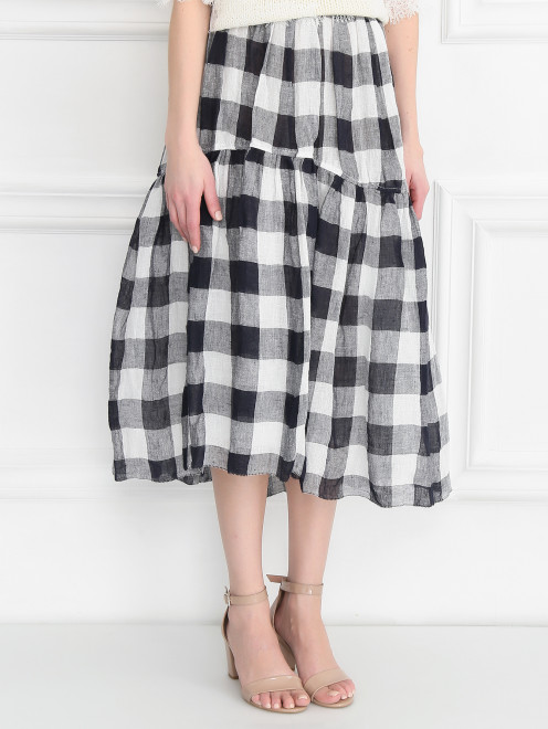 Юбка из льна в клетку Ermanno Scervino - МодельВерхНиз