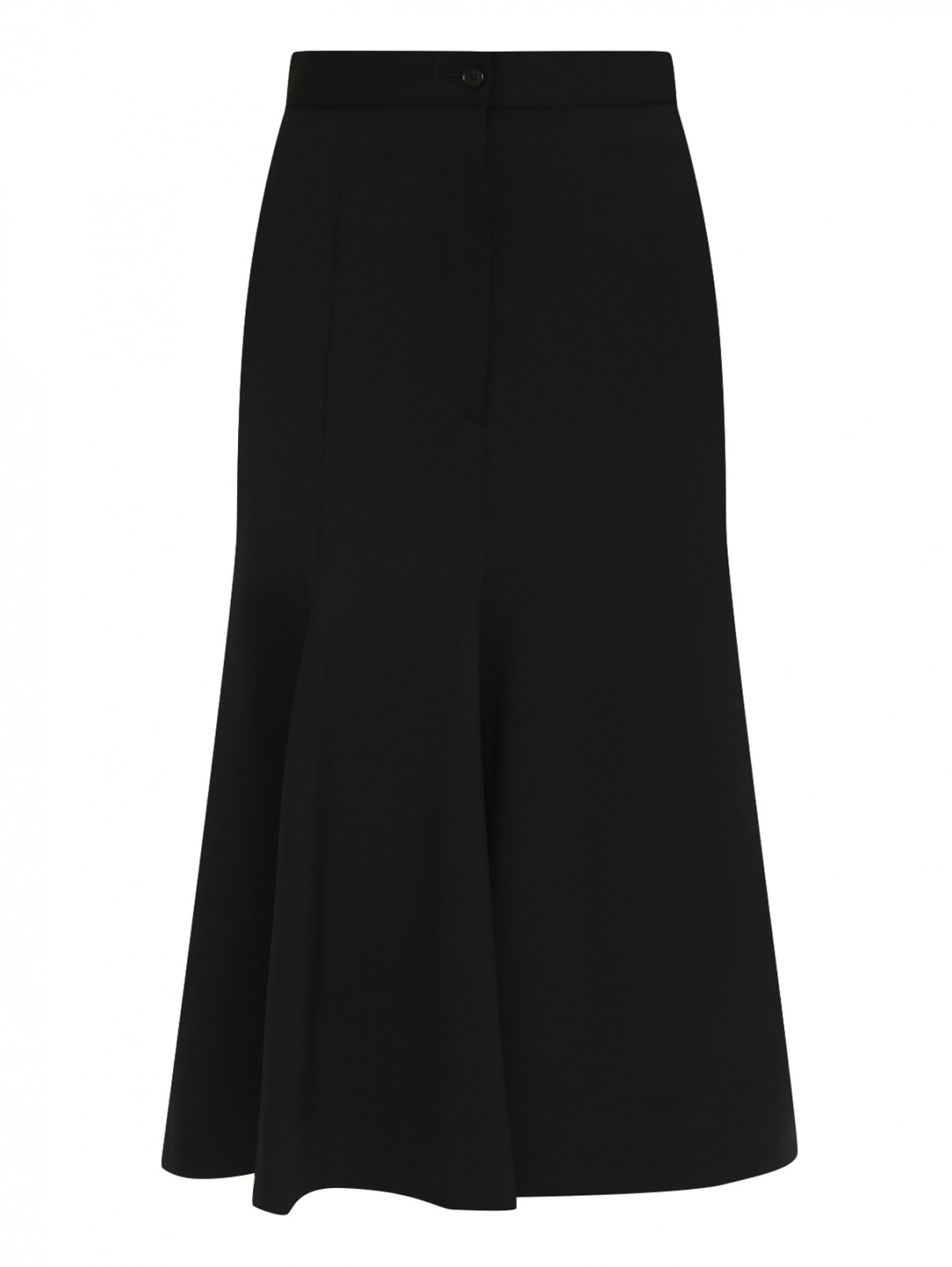 Юбка из шерсти с боковыми карманами Alberta Ferretti  –  Общий вид  – Цвет:  Черный