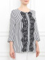 Блуза из шелка и хлопка с узором "полоска" Marina Rinaldi  –  Модель Верх-Низ
