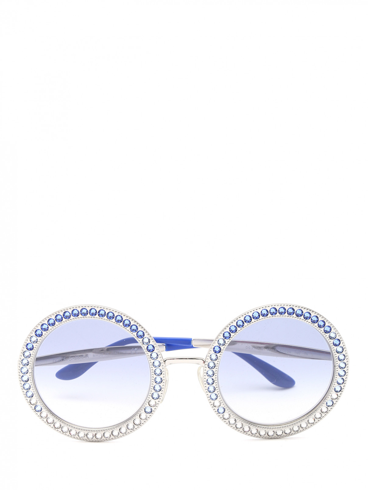 Очки солнцезащитные в круглой оправе D&G  –  Общий вид  – Цвет:  Синий