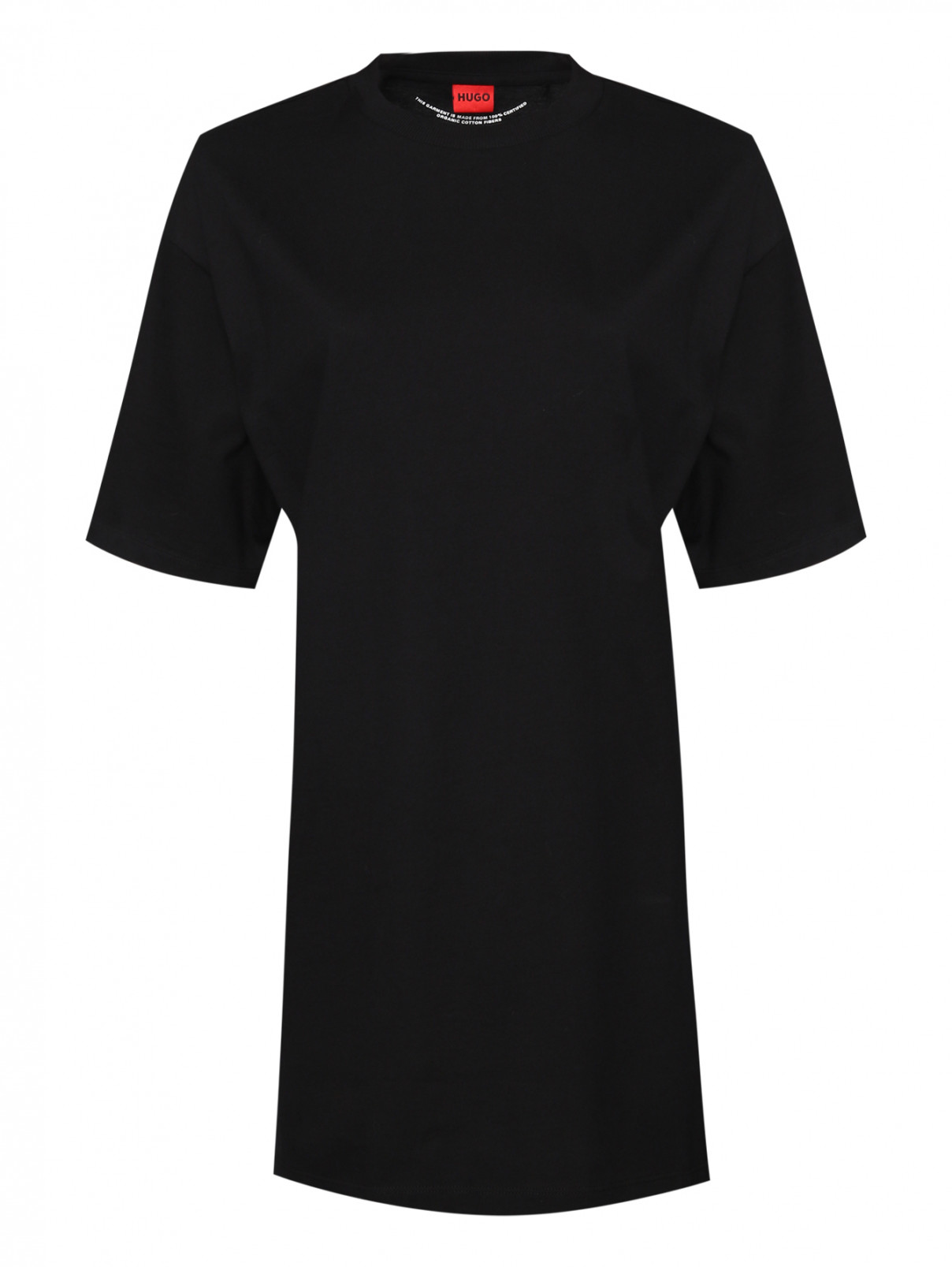 Платье из хлопка свободного кроя Boss  –  Общий вид  – Цвет:  Черный