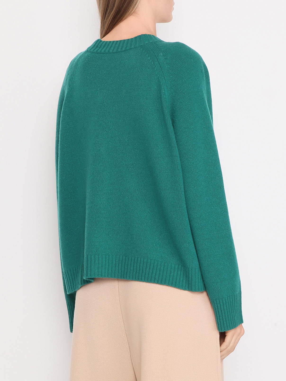 Кардиган из шерсти, вискозы и кашемира Weekend Max Mara  –  МодельВерхНиз1  – Цвет:  Зеленый