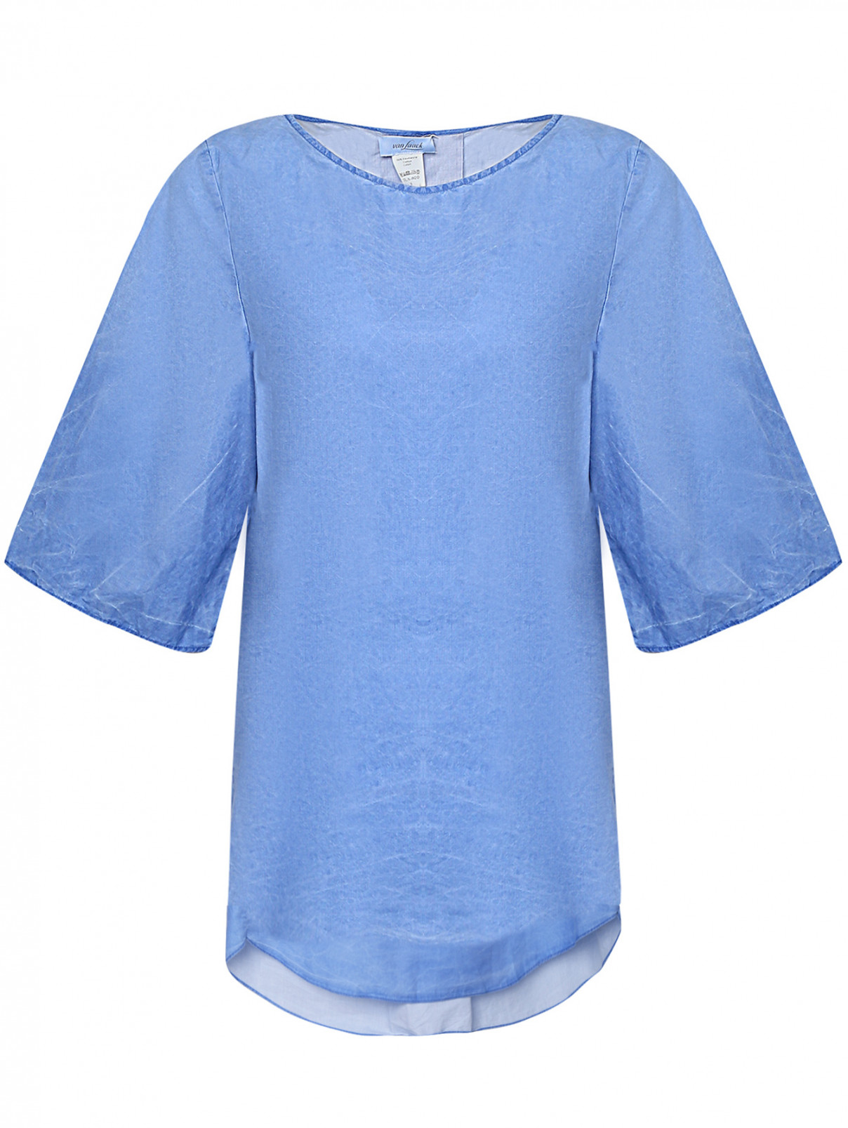 Блуза из хлопка асимметричного кроя Van Laack  –  Общий вид  – Цвет:  Синий
