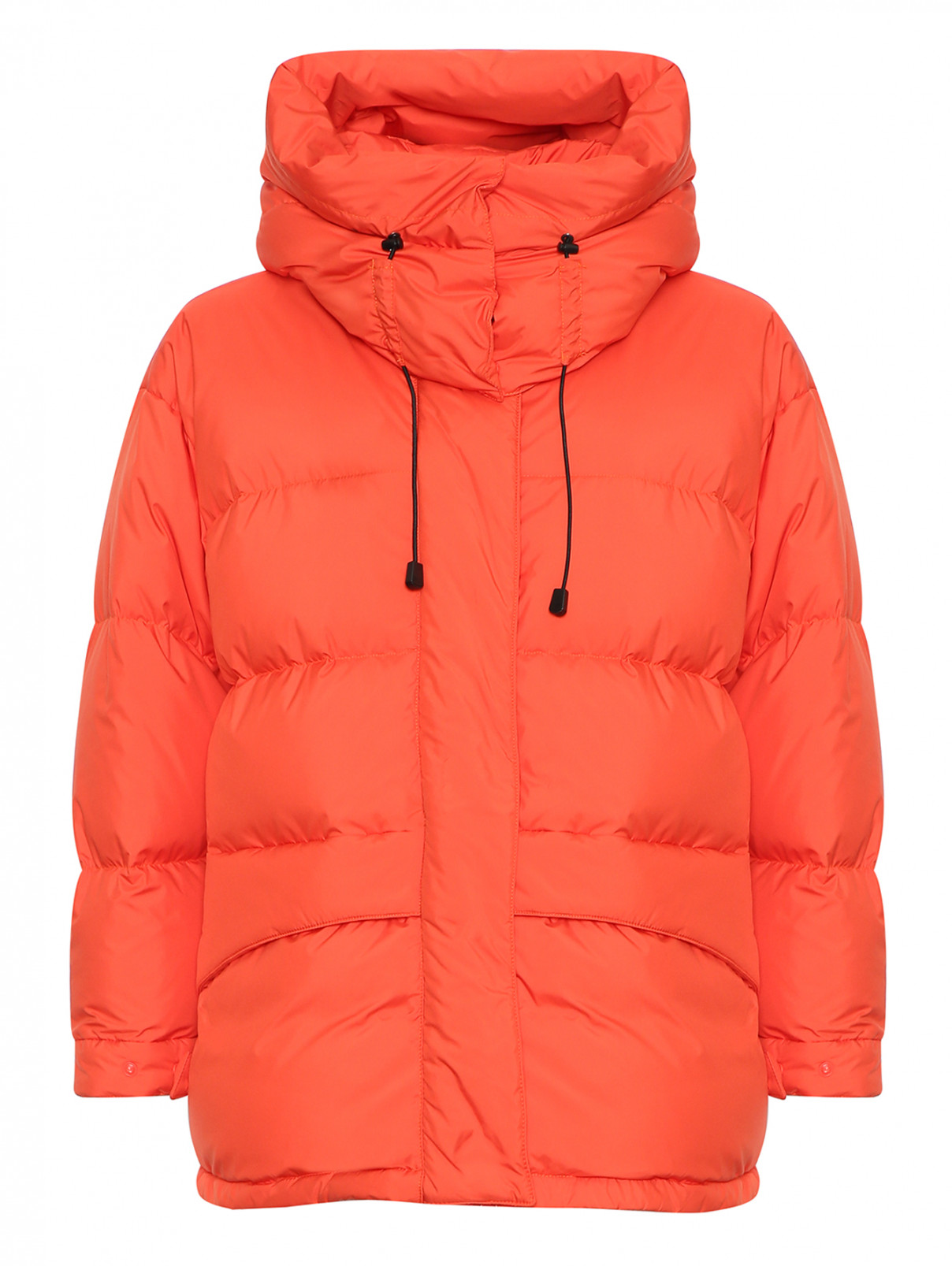 Куртка стеганая с капюшоном Aspesi  –  Общий вид  – Цвет:  Оранжевый