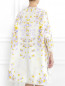 Легкое однобортное пальто с цветочным узором Giambattista Valli  –  Модель Верх-Низ1