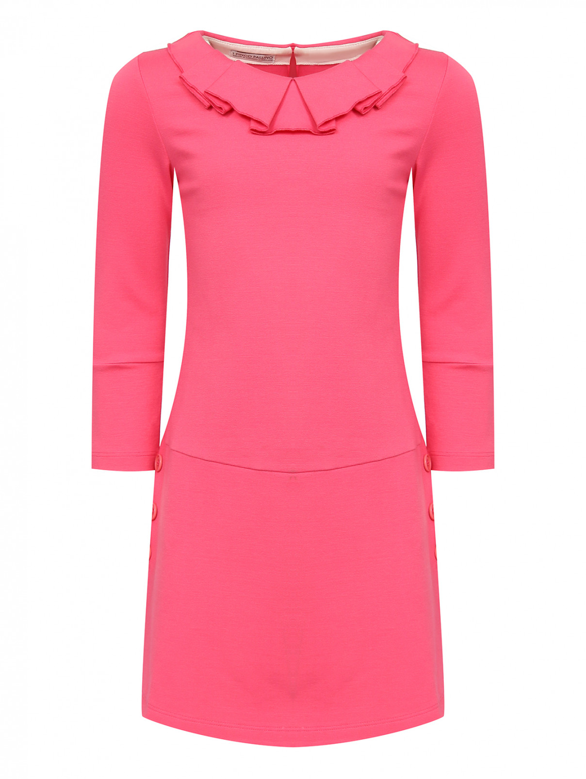 Платье свободного кроя с декором на вороте I Pinco Pallino  –  Общий вид  – Цвет:  Розовый