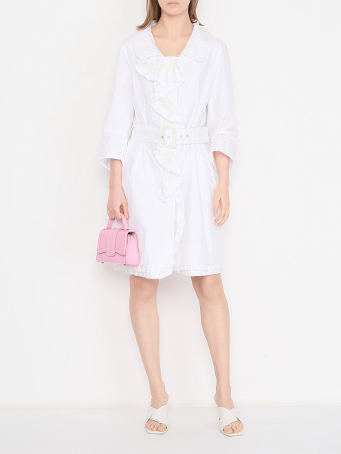 Однобортный плащ с поясом Ermanno Scervino - МодельОбщийВид