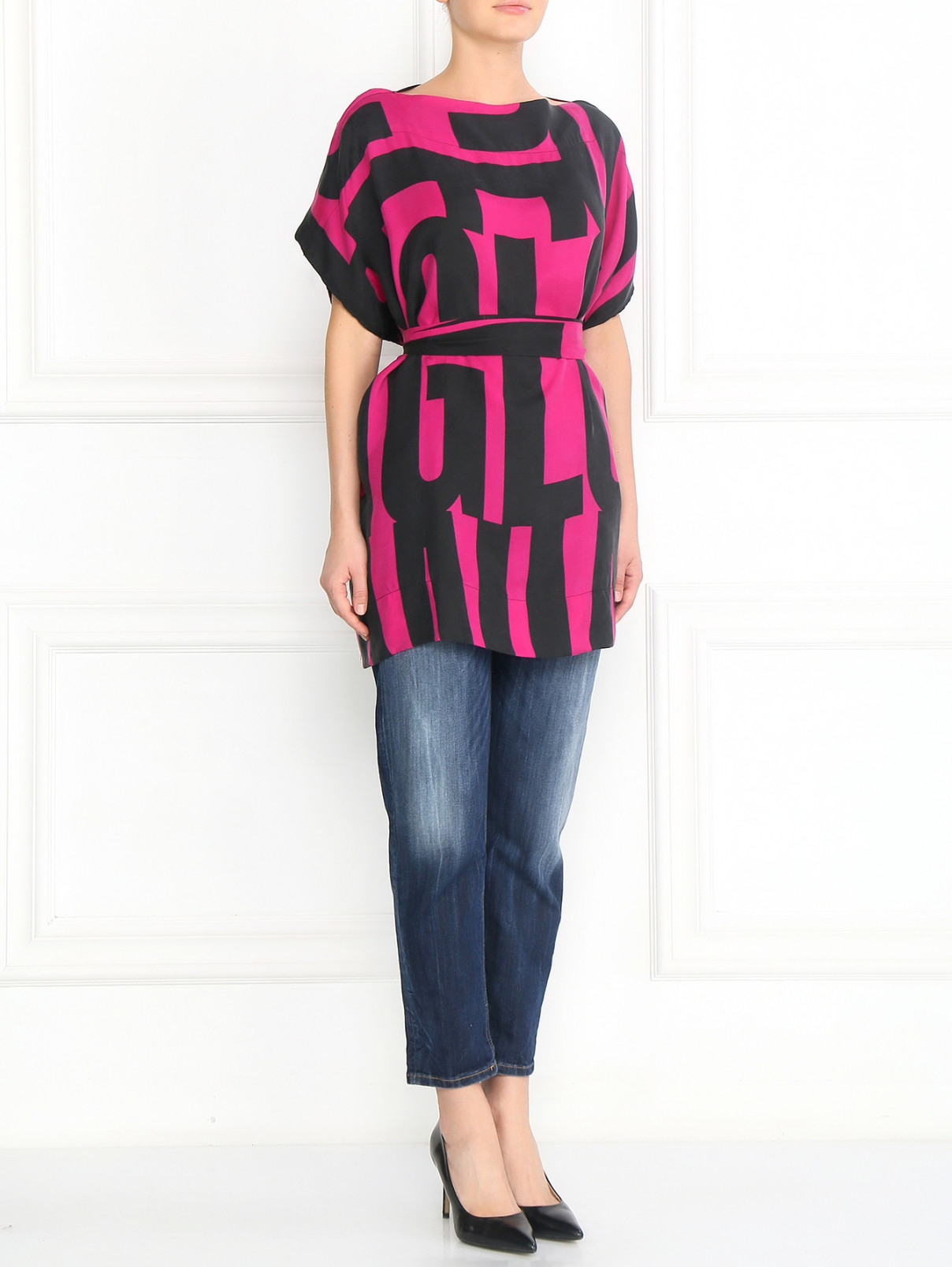 Блуза свободного фасона с узором "полоска" Anglomania by V.Westwood  –  Модель Общий вид  – Цвет:  Узор