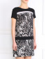 Платье из шелка с узором DKNY  –  Модель Верх-Низ