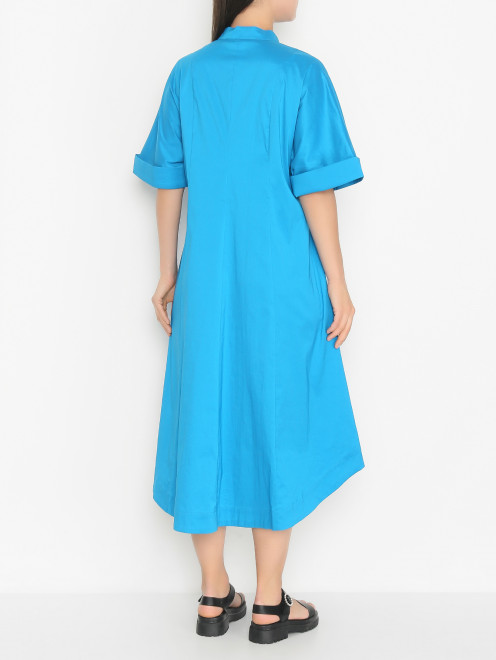 Платье-рубашка с короткими рукавами и карманами - МодельВерхНиз1