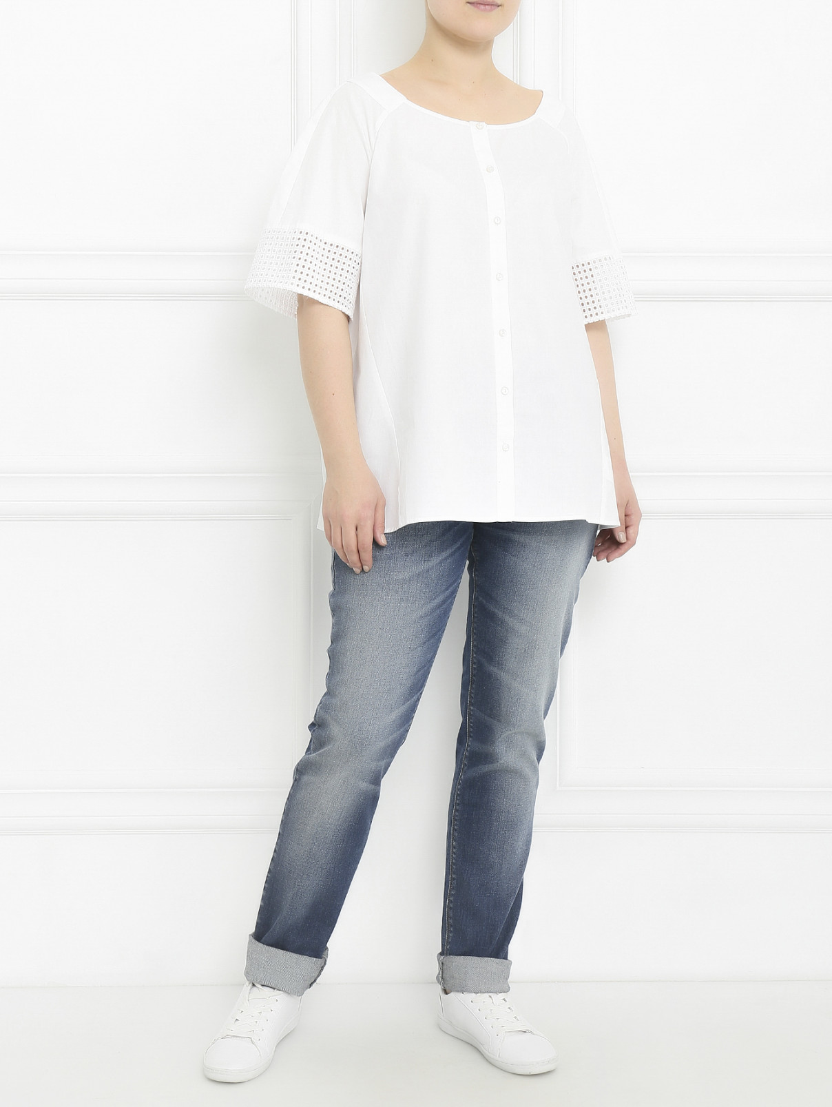 Блуза из хлопка Marina Sport  –  Модель Общий вид  – Цвет:  Белый