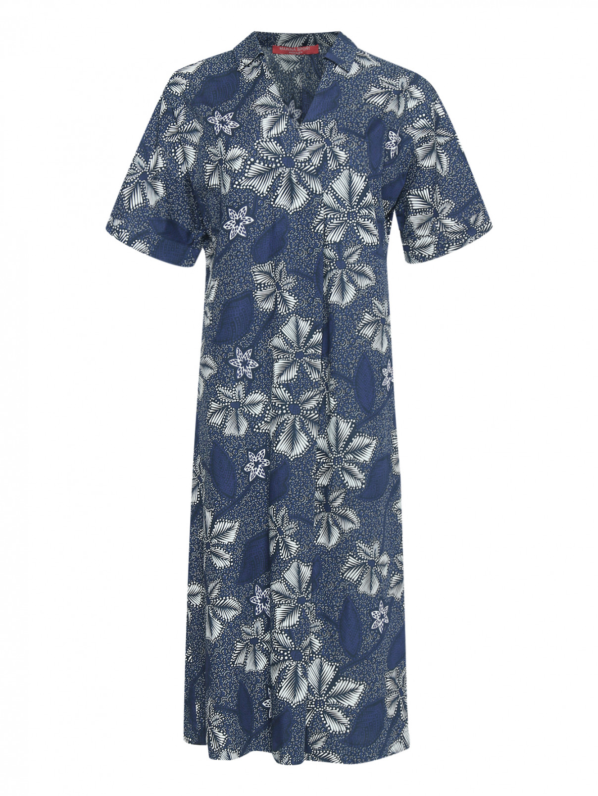 Платье из хлопка с узором Marina Sport  –  Общий вид  – Цвет:  Узор